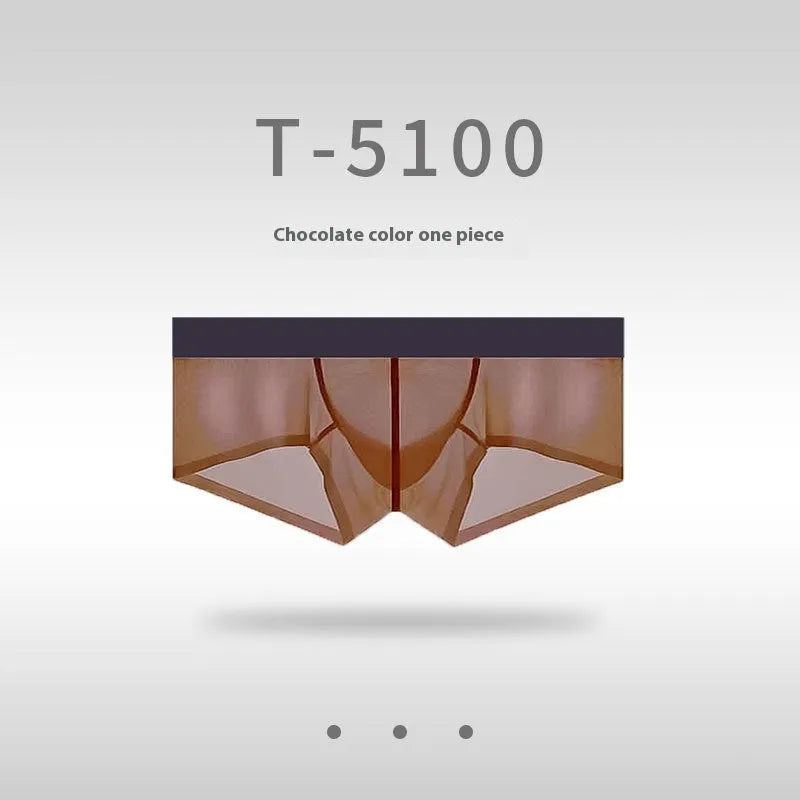 Men's seamless low-waist underwear in nylon fabric, shown in a neutral colour on a plain background.