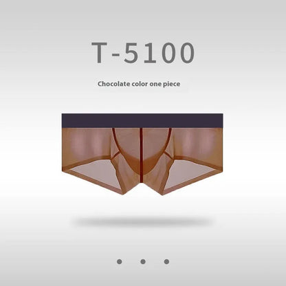 Men's seamless low-waist underwear in nylon fabric, shown in a neutral colour on a plain background.