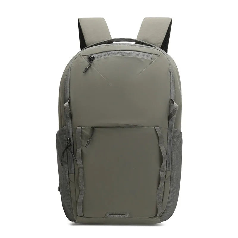 Waterproof Taslan composite cloth backpack in a solid colour with a curved shoulder strap