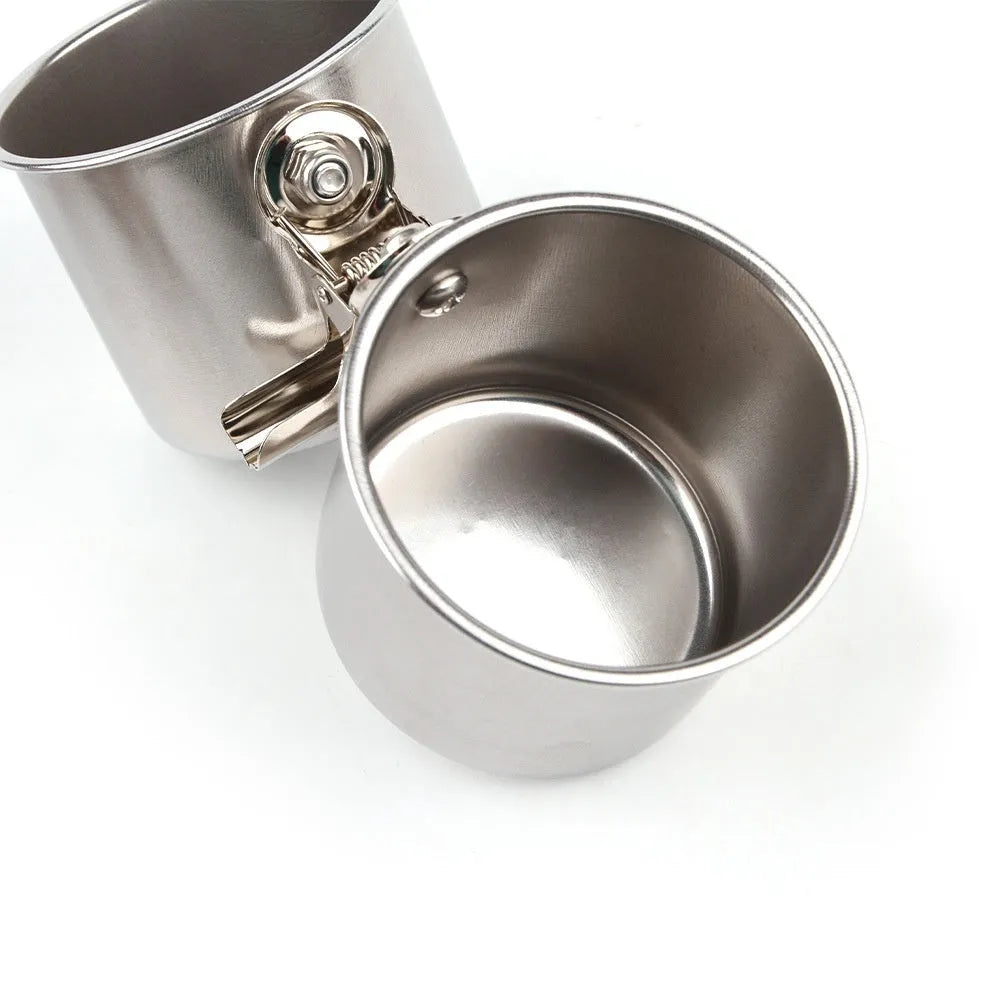 Stainless steel bird feeder outdoor food container in natural metal finish.