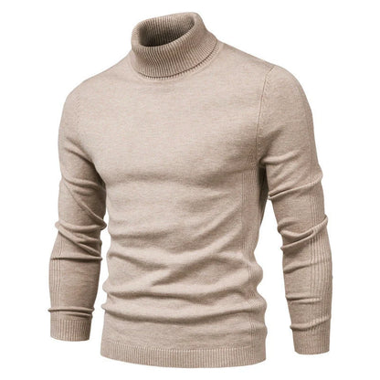 Men's slim fit turtleneck sweater in various colors for winter casual wear