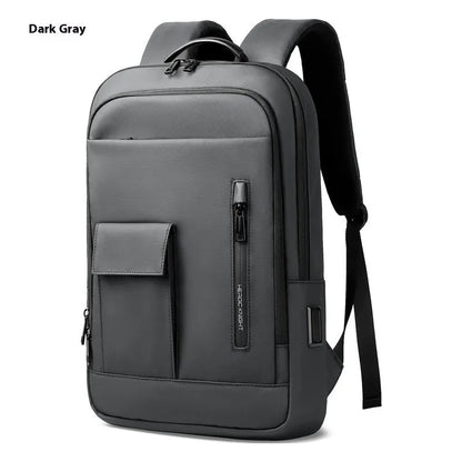 Men's lightweight Oxford cloth backpack in dark grey, olive green, blue or black for business travel and commuting