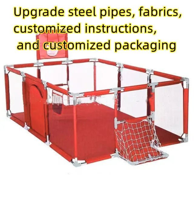Children's playpen tent with steel pipe framework and Oxford cloth fencing in multiple colour options