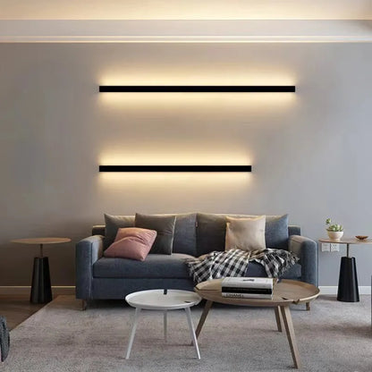 80cm aluminium LED wall lamp with PC shade showing three colour temperature options