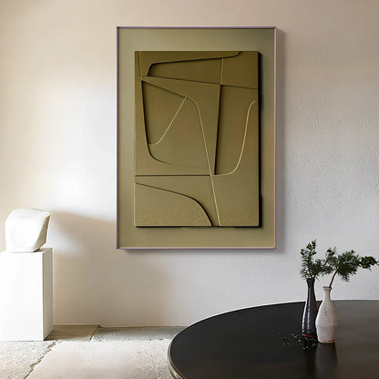 Frameless three-dimensional abstract geometric Morandi canvas hanging painting, sizes 10x15cm to 60x90cm, 59-138g weight