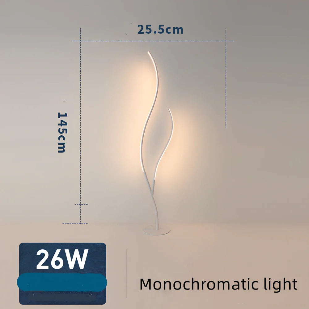 Fashion Twig artistic floor lamp with extended horizontal arm and modern aluminium design