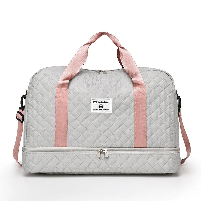 Oxford cloth travel bag with 36-55 litre capacity in street trend style with sewing thread details