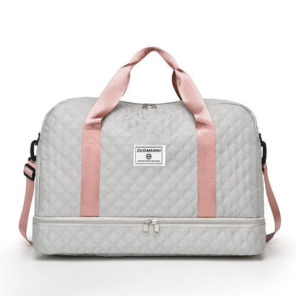 Oxford cloth travel bag with 36-55 litre capacity in street trend style with sewing thread details