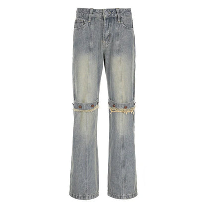 Stylish Y2K-inspired wide-leg denim jeans for women in a relaxed, comfortable fit and classic blue color
