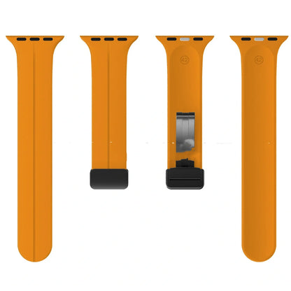 Magnetic silicone watch strap with folding buckle in multiple colours and sizes