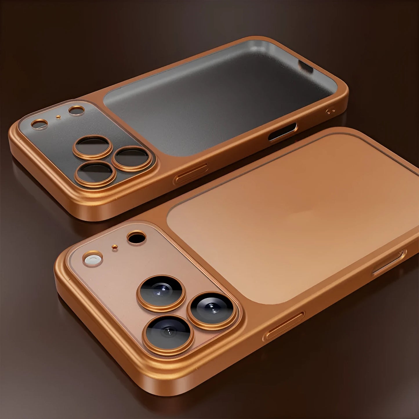 Frosted electroplating PC phone case for iPhone 17 series in all-inclusive design showing drop resistance