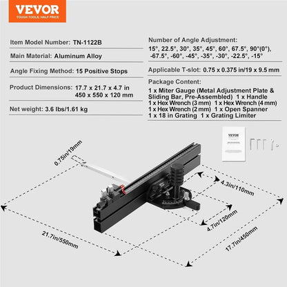 Aluminium alloy woodworking push handle with steel containing, British standard push ruler sliding chute for home carpentry