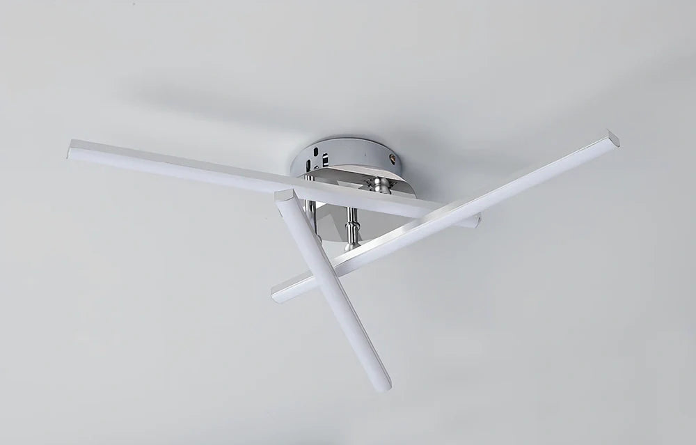 Square aluminium ceiling lamp with LED lighting measuring 480x480mm