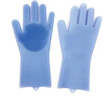 FDA food grade silicone kitchen cleaning gloves with orange colour and 357mm length
