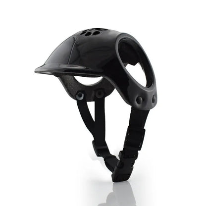 PET plastic cycling helmet for small and medium sized dogs in black, white, or pink colours