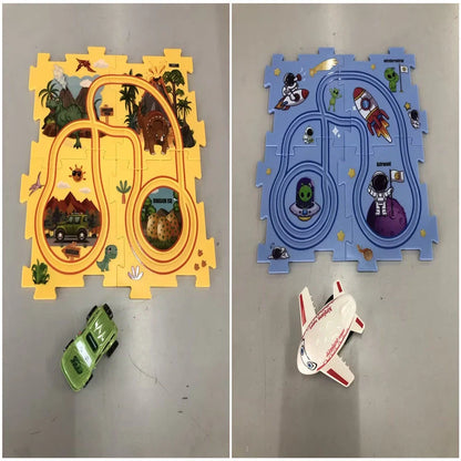 DIY Electric Railroad Speeder Toy for kids with customizable tracks