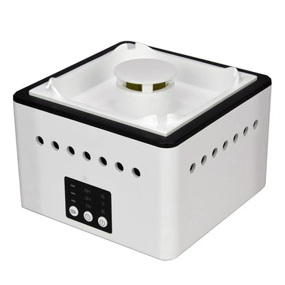 Mini Ashtray Air Purifier in ceramic white, black, and blue print options