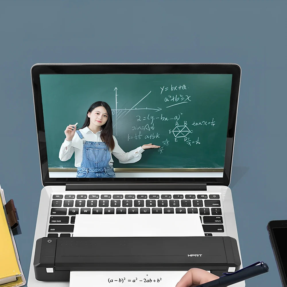 Black wireless Bluetooth A4 paper printer, 310.5x63.5x39.5mm, 15mm/s speed, USB-C port