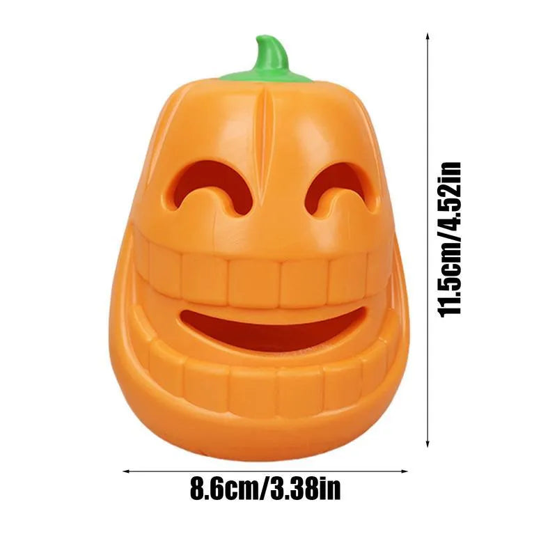 Yellow TPR pumpkin-shaped durable chew toy for aggressive dogs and teething puppies.