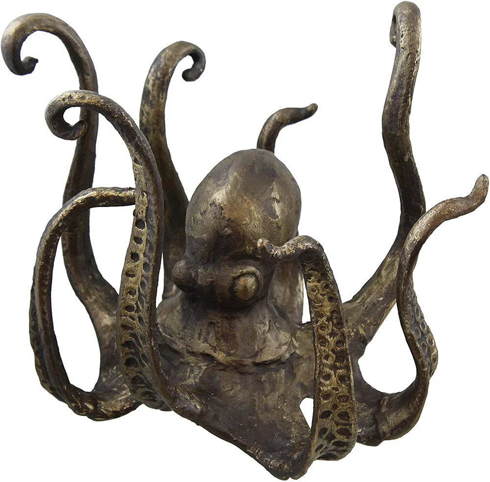 A large, decorative resin octopus statue with a lifelike design, perfect for adding a touch of coastal charm to your home or office decor.