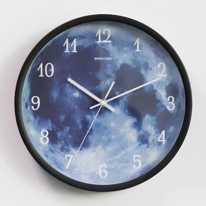 12-inch sound control luminous wall clock with LED illumination and multiple metal frame colour options