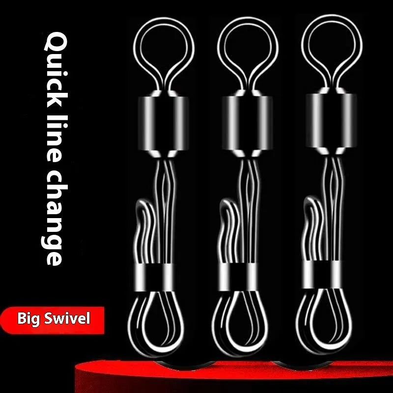 Brass quick change sub line clamp with barrel swivel bearing for fishing line management