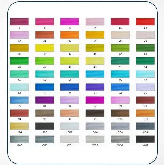 Double-headed alcohol-based oily colour animation paint pens with round and inclined tips for professional art students
