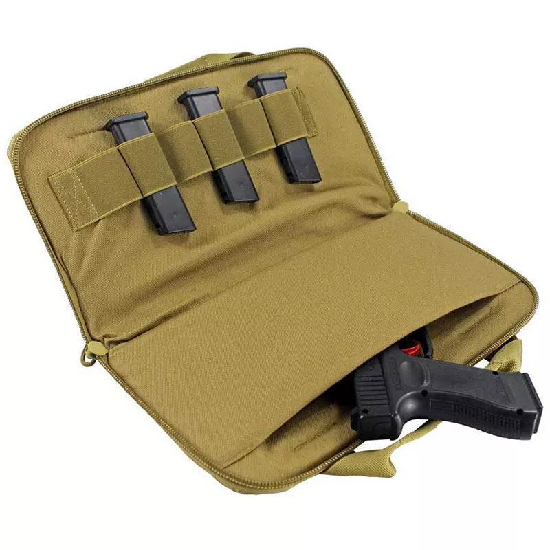 15-inch Tactical Gun Storage Bag with thick webbing for secure firearm transportation