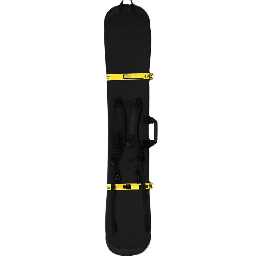 Black Dumpling Skin Snowboard Protective Cover with Green Ribbon for 80-169cm Boards, SBR Material