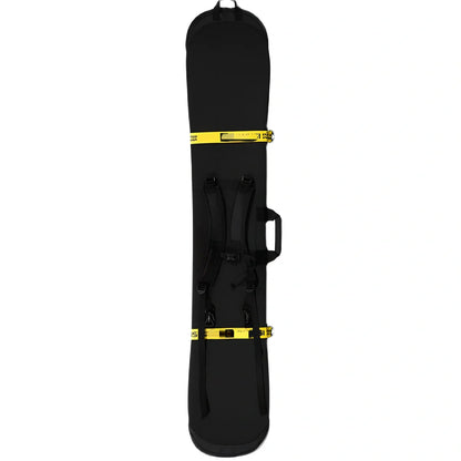 Black Dumpling Skin Snowboard Protective Cover with Green Ribbon for 80-169cm Boards, SBR Material