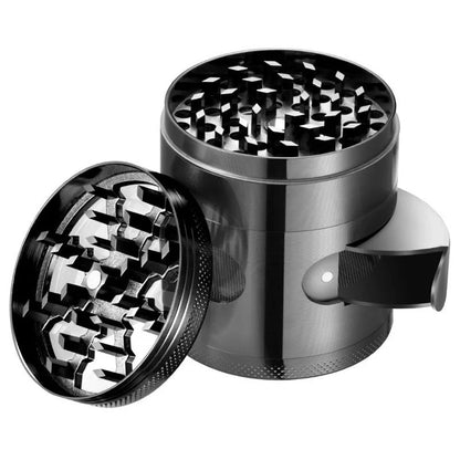 60mm zinc alloy herb grinder with windmill teeth and neodymium magnet lid