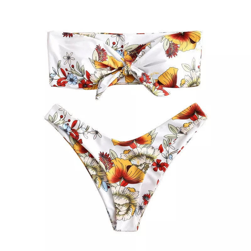 Women's printed bikini swimsuit with high elasticity in vibrant colors