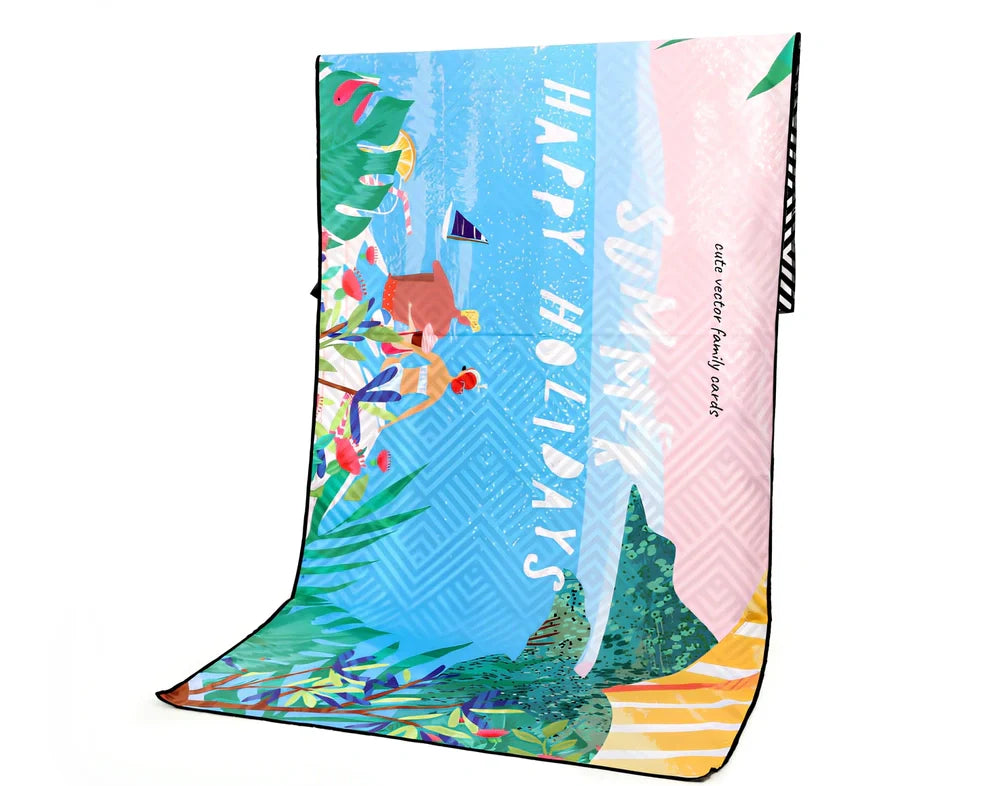 Superfine fibre beach towel in various colours, 175x75cm size, 280g lightweight for travel and outdoor sports