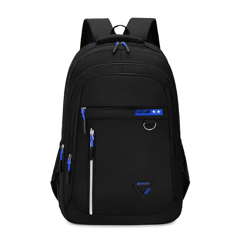 Men's Oxford cloth large capacity schoolbag with air pillow belt in red, green, blue, and black colour options
