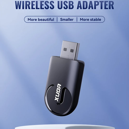 Small black rectangular CarPlay USB wireless adapter dongle on a white background.