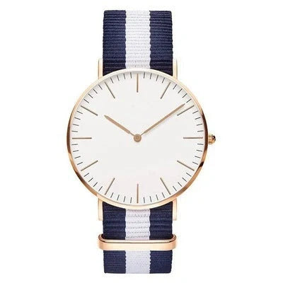Nylon two-needle watch with quartz movement and stainless steel buckle