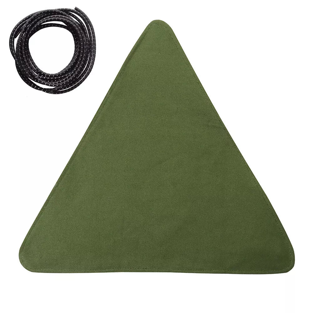 Folding portable camping and hiking stool in black, army green, khaki, and brown