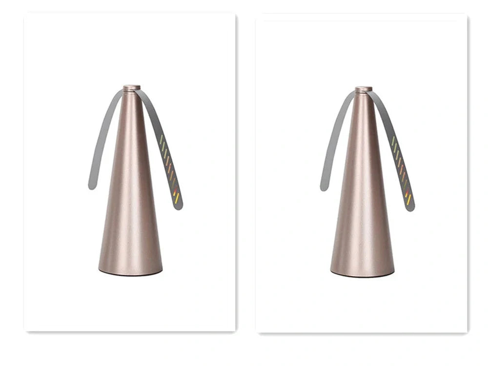 Black fly repellent fan measuring 8.2x8.2x24cm with USB cable for insect protection during meals