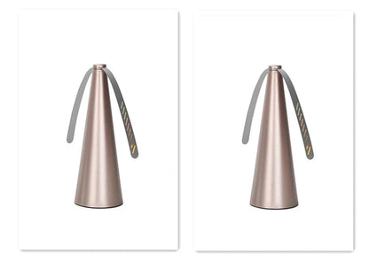 Black fly repellent fan measuring 8.2x8.2x24cm with USB cable for insect protection during meals