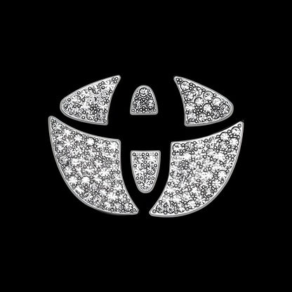 Zinc alloy diamond decorative sticker for Toyota steering wheel centre cap labelling