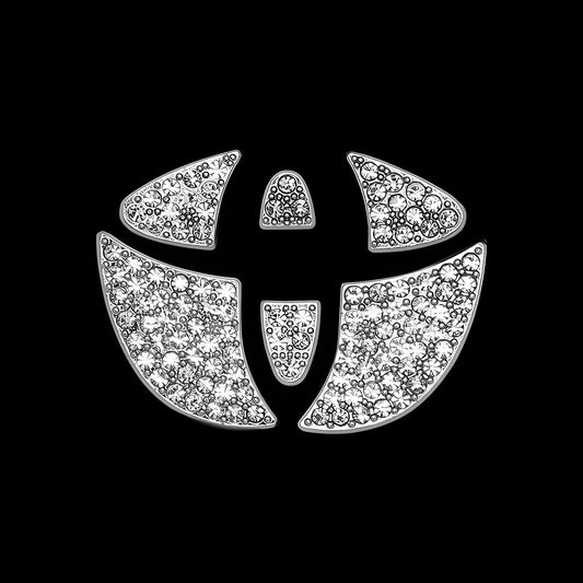 Zinc alloy diamond decorative sticker for Toyota steering wheel centre cap labelling