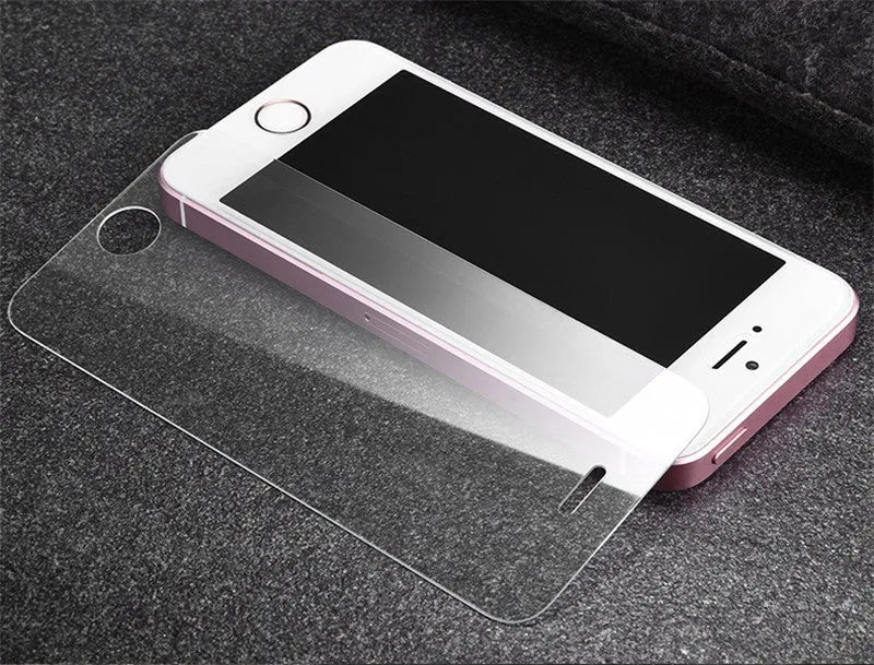 Tempered glass screen protector with 9H hardness and oleophobic coating for iPhone and Samsung phones