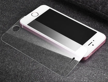 Tempered glass screen protector with 9H hardness and oleophobic coating for iPhone and Samsung phones