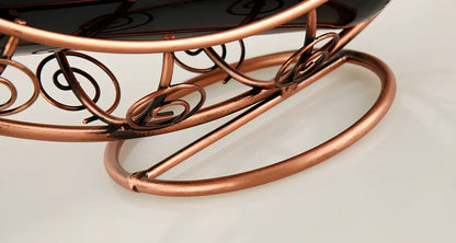 Stainless steel wine rack measuring 320mm wide with wine bottle storage