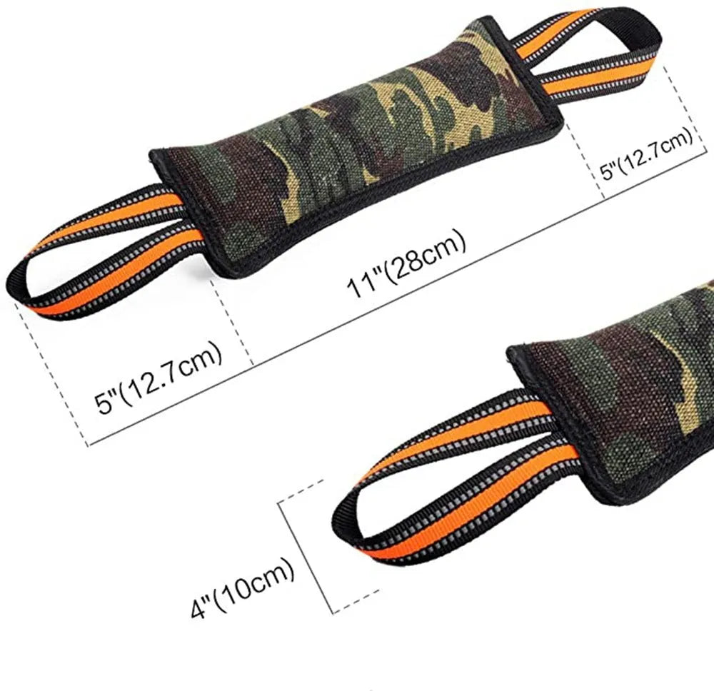 Yellow-trimmed reflective jute dog bite stick for training measuring 55cm