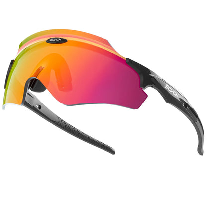 Frameless windproof sports glasses with colourful lens and TR material construction