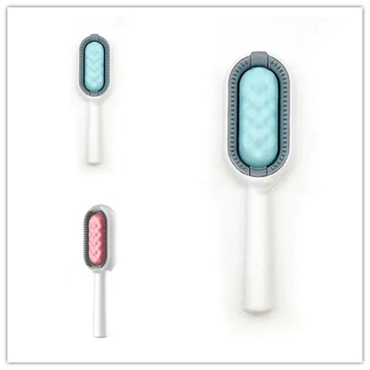 Green plastic pet hair removal comb with disposable wipes for cats and dogs
