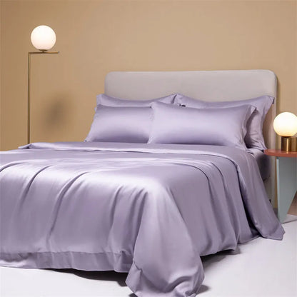 Luxury Lenzing Tencel quilt sheets set in Aurora Blue with 200 thread count twill weave and UK sizing