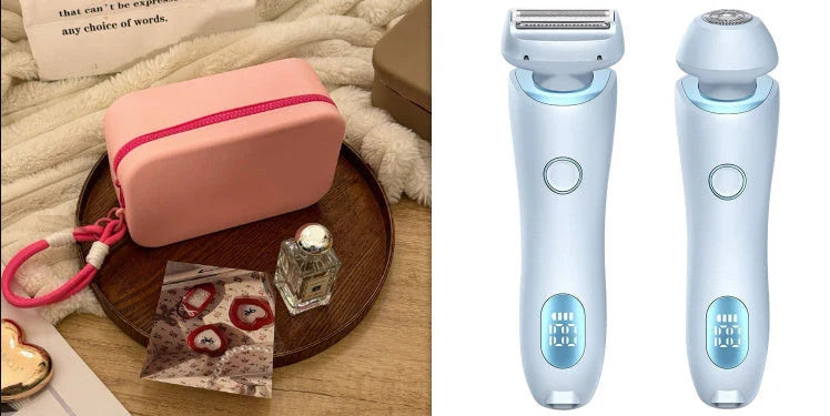 Cordless women's electric shaver with specialized square foil head and hypoallergenic blades for smooth, hair-free skin