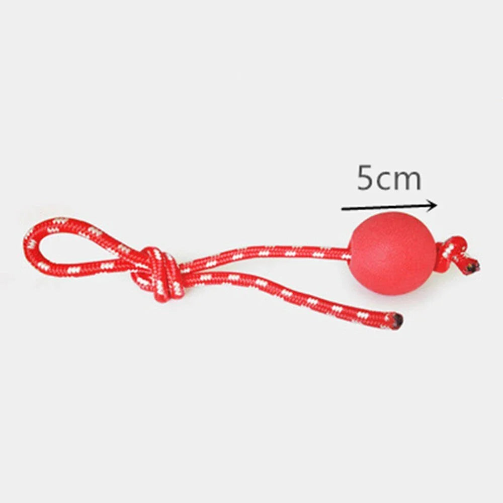 Multi-function dog chew toy with colorful rubber and cotton fiber rope for dental care and playtime
